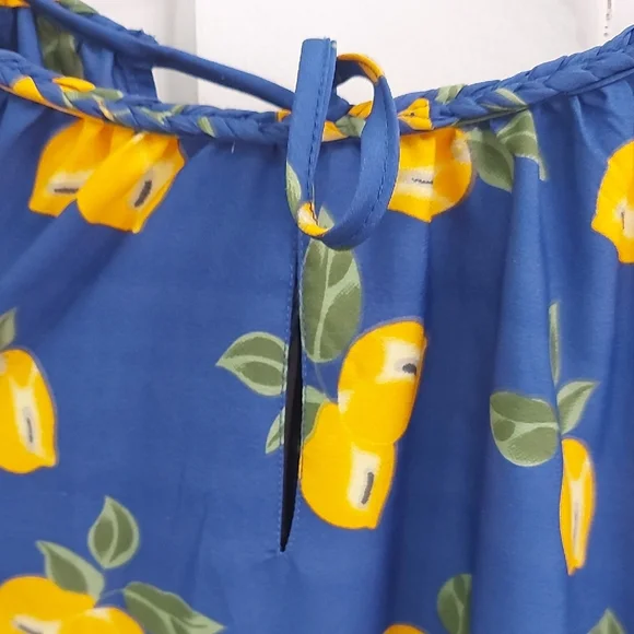 Ultra Pink Blue and Yellow High Low Dress - Picture 5 of 13